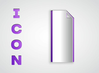 Paper cut Grip tape on a skateboard icon isolated on grey background. Paper art style. Vector