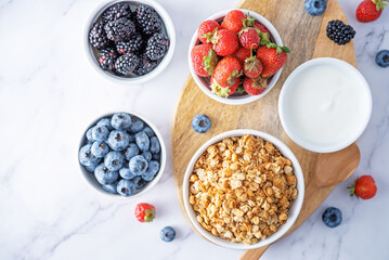 Oatmeal granola with berries in a bowl