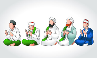Islamic scholars pray together