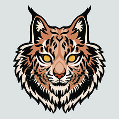 
Lynx calm cat face without eyes