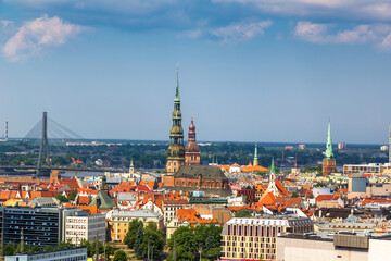 Fototapeta na wymiar Panoramic aerial view of Riga