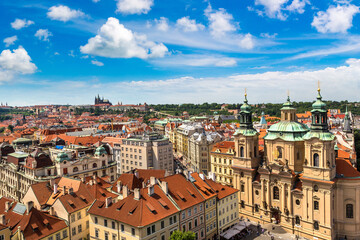Naklejka na ściany i meble Panoramic view of Prague