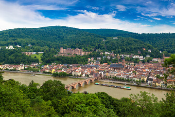 Fototapeta na wymiar HPanoramic aerial view of Heidelberg