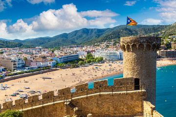 Beach at Tossa de Mar and fortress