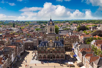 Deurstickers Panoramisch uitzicht over Delft © Sergii Figurnyi