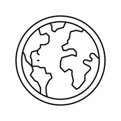 world planet line icon vector illustration