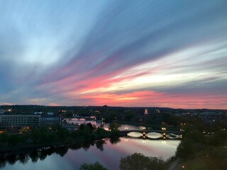 sunset over the river