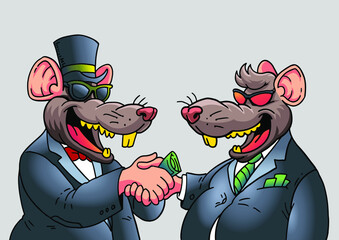 two ugly rats work together to corrupt money