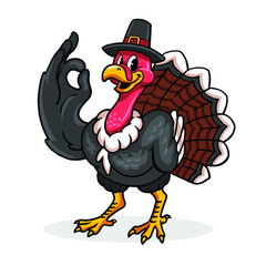 Happy thanksgiving turkey mascot