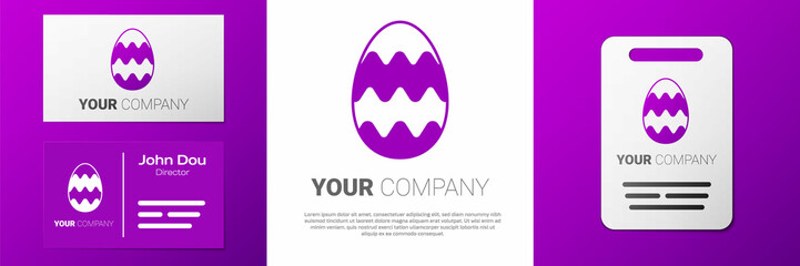 Logotype Easter egg icon isolated on white background. Happy Easter. Logo design template element. Vector