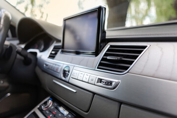 Interior of a modern car, Car Air Conditioner. 
