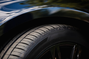 Car summer tire close up.