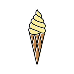 vanilla ice cream color icon vector illustration
