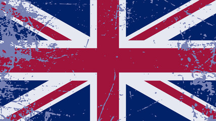 UK flag in vintage style for print and design.Vector illustration.