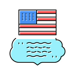 american english color icon vector illustration