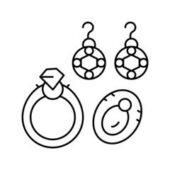 jewelry accessories line icon vector illustration