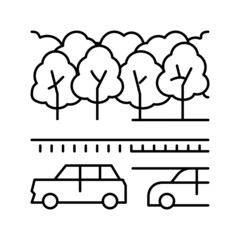 road park line icon vector illustration