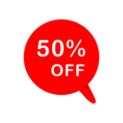 Special offer sale red tag isolated vector illustration. 50% discount sticker, shopping day promotion offer, sale promo marketing, discount offer price tag, retail advertising campaign symbol - vector
