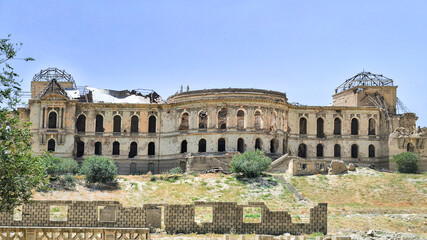 The Old Palace or Kabul Darul Aman Palace - obrazy, fototapety, plakaty