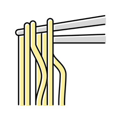 noodle pasta color icon vector illustration