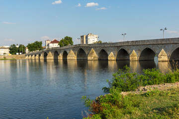 Fototapeta premium Old Bridge over Maritsa river in town of Svilengrad, Bulgaria