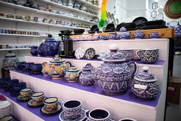 mexican talvaera ceramica colorful traditional pottery - obrazy, fototapety, plakaty