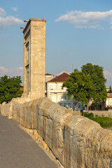 Fototapeta na wymiar Old Bridge over Maritsa river in town of Svilengrad, Bulgaria