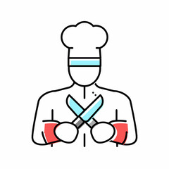 personal chef color icon vector illustration