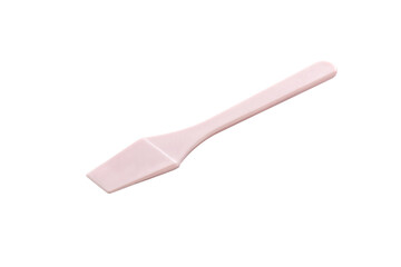 Pink cosmetic mini spatula for single use, photo stacking