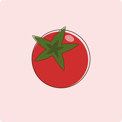 Vector illustration of red tomato with background