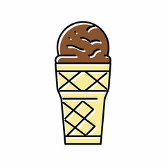 coffee ice cream color icon vector illustration