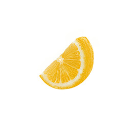 fresh slice lemon isolated on white background