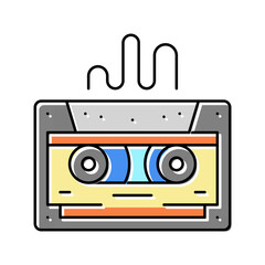 tape with music color icon vector illustration
