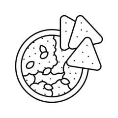 dip spinach line icon vector illustration