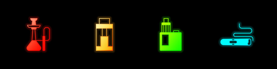 Set Hookah, Vape mod device, and Cigar icon. Vector