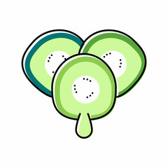 juicy cucumber color icon vector illustration
