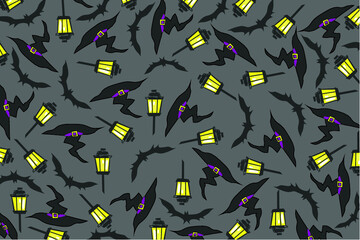 pattern design with halloween item theme