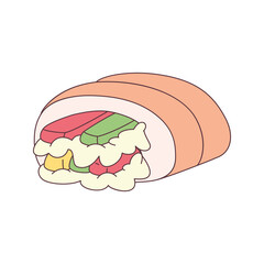 Isolated sandwich icon Healthy food Vector illustration