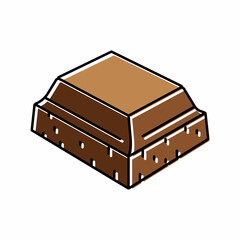 piece chocolate color icon vector illustration