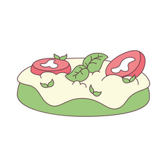 Isolated healthy food Vegeteables, fruits and protein Vector illustration