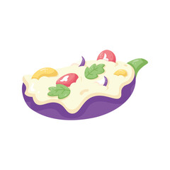 Isolated healthy food Vegeteables, fruits and protein Vector illustration