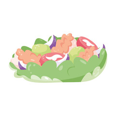 Isolated salad in a bowl Healthy food Vector illustration