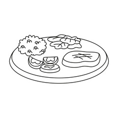 Isolated healthy food Vegeteables, fruits and protein Vector illustration