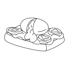 Isolated healthy food Vegeteables, fruits and protein Vector illustration