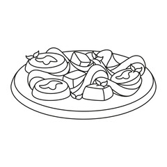 Isolated healthy food Vegeteables, fruits and protein Vector illustration