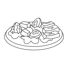 Isolated healthy food Vegeteables, fruits and protein Vector illustration