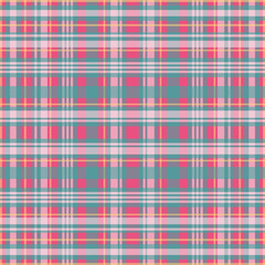 Tartan plaid pattern with texture and summer color. Vector illustration.