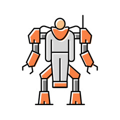 augmenting robot color icon vector illustration