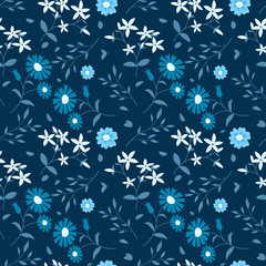 Floral pattern in seamless style. Vector illustration.