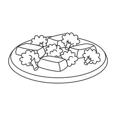 Isolated healthy food Vegeteables, fruits and protein Vector illustration